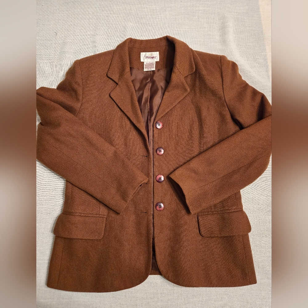Vintage wool blazer - 10 - camel colred